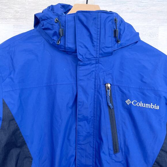 Columbia 3 in 1 Interchange Ski Jacket Blue Nylon Fleece Waterproof Mens Medium - Picture 2 of 15